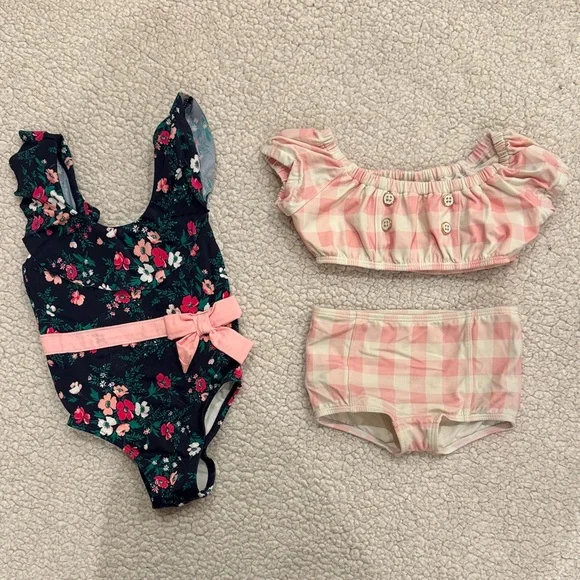 Janie and Jack Floral Swimsuit - Picture 1 of 7